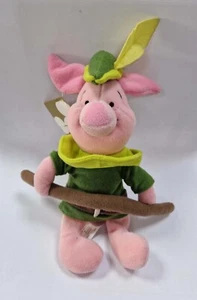 Disney Store Vintage Winnie The Pooh Piglet John 8" Inch Cuddly Beanie Plush Toy - Picture 1 of 5