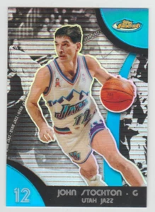 John Stockton Jazz 2007-08 Topps Finest refractor azul #46 SP #160/199 SSP HOF - Imagen 1 de 2