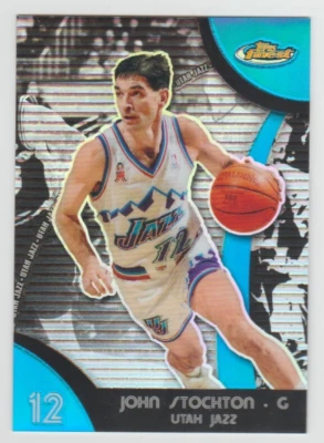 JOHN STOCKTON Jazz 2007-08 Topps Finest BLUE REFRACTOR #46 SP #160/199 SSP HOF - Image 1 of 2