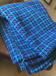 60’s Woven Wool Knitted Tweed Plaid Fabric Vintage Multi-Use Suit 52x65 in - Picture 1 of 11