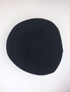 Vintage Lands End Medium Newsboy Flat Cap Hat Black 100% Cashmere Lined READ