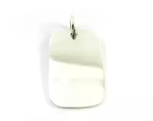 925 Sterling Silver Dog Tag Pendant Top. 1.2" x 0.8", 7.3 grams - Picture 1 of 8