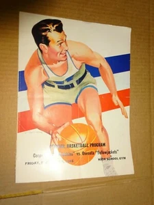 1945 Cooperstown, NY vs. Oneonta, NY Basketball Program Red Bursey 2/9/45 white - Picture 1 of 6