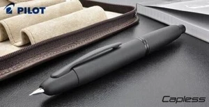 Pilot Capless Retractable Fountain Pen Matte Black 18K Vanishing Point EF F M B - Picture 1 of 4