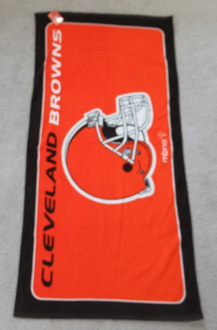 Cleveland Browns Vintage Beach Pool Towel MBNA NFL Football Helmet Logo Cotton Cover