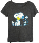 Peanuts Snoopy T-Shirt Woodstock Hug Graphic Tee (Juniors Large) Nwt - Gray