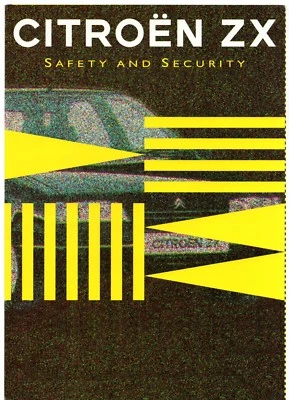 Citroen ZX Safety & Security 1993-1994 UK Market Foldout Brochure 3-dr & 5-dr - Image 1 of 2