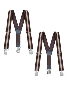 Buyless Fashion Heavy Duty 2 Pack Suspenders Men 48" Adjustable Straps 1 1/2" -Y - Picture 1 of 77