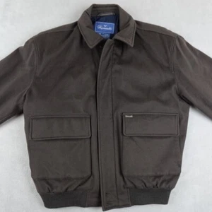 Faconnable Jacket Mens S Brown Hong Vintage Pockets Zip Front Ribbed Hem - Picture 1 of 21