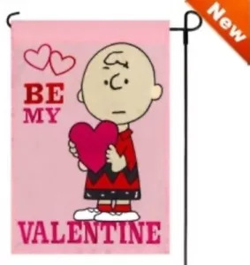 Peanuts Snoopy BE MY VALENTINE APPLIKATION Stickerei Garten Flagge 12" x 18" 10389 Neu in Verpackung - Bild 1 von 1