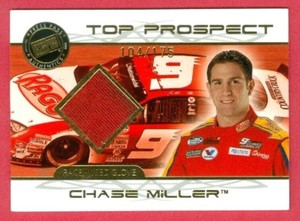 2008 PRESS PASS Chase Miller SP TOP PROSPECT RACE-USED GLOVE RC CARD #d 104/175