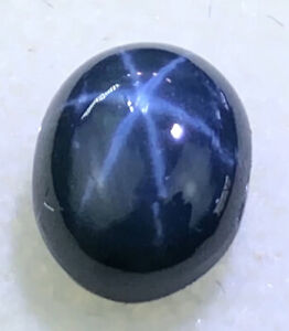 3.51 CT NATURAL! BLUE MADAGASCAR 6RAYS STAR SAPPHIRE OVAL CABOCHON