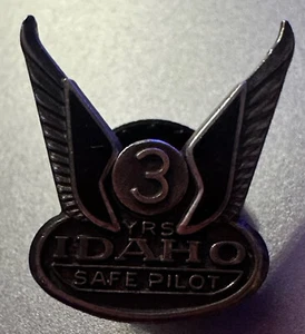 Vintage 3 YRS IDAHO Safe Pilot Aviation Award Lapel Pin Sterling (3/4"x3/4") - Picture 1 of 2