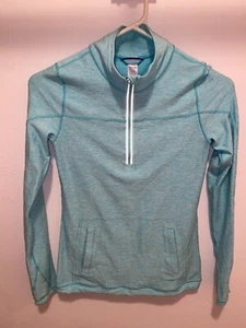 Ivivva By LuLuLemon Light Blue Girls 12 1/4 zip Pullover Sweatshirt War - Picture 1 of 10
