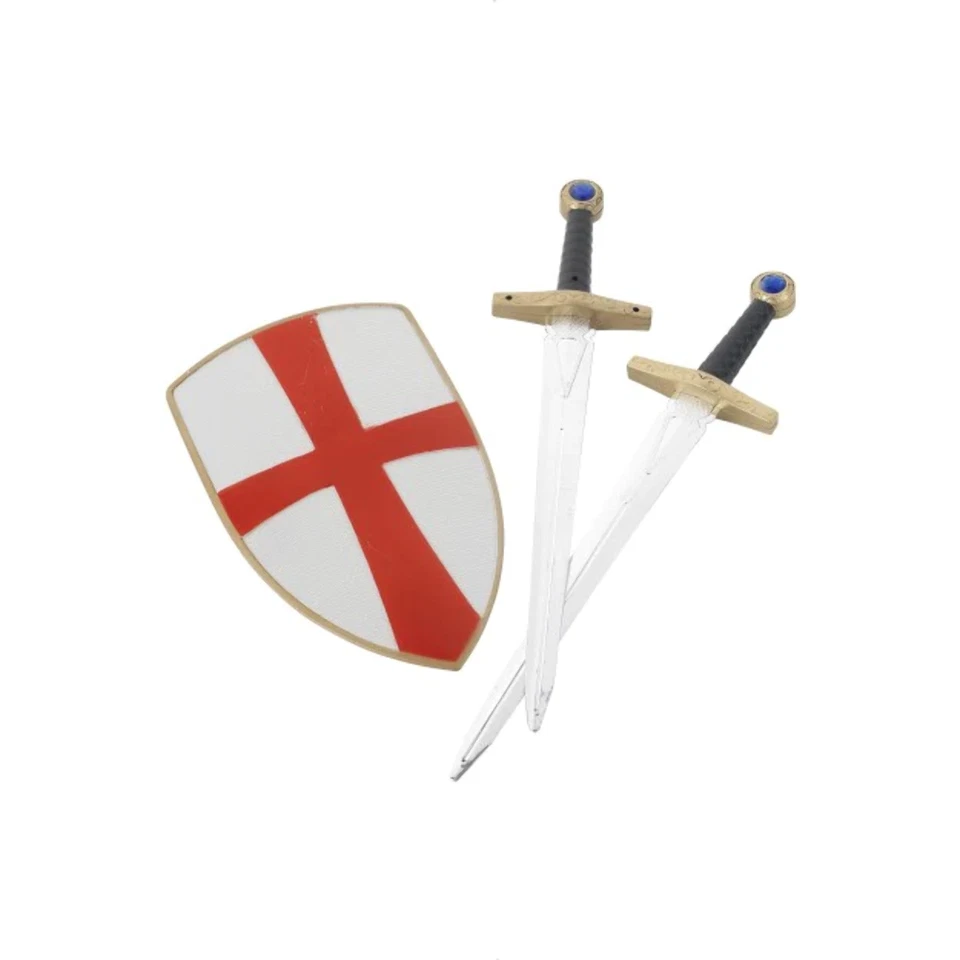 Knight Crusader Set Sheild & Sword Kit Adults Kids Fancy Dress Accessory - Image 1 of 1