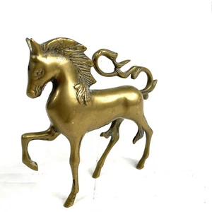 Vintage Mid Century schweres Pferd Messing Figur - Bild 1 von 11