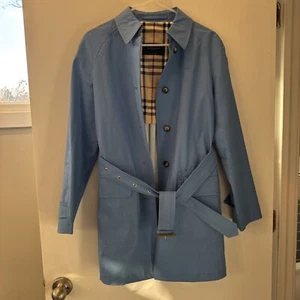 SCHÖN! Burberry 6R mittellanger Trench Regenmantel mit Gürtel NC977 blau - Bild 1 von 7