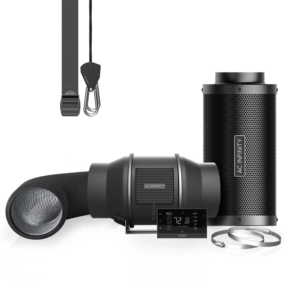 Air Filtration Kit PRO 6", Inline Fan with AI Controller, Filter, and Ducting - Image 1 of 4