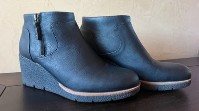 Dr Scholls Botas Mujer Talla 9 Bianca Tacón de Cuña Botines Negro Cremallera Foto 1 de 4