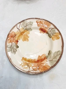 Set 2 Piatti Pranzo Ottobre Francescani Vintage 8" Autunno Autunno Foglie Marrone - Foto 1 di 22
