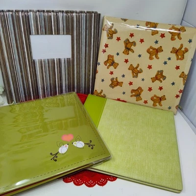 Lote 4X 12x12" Álbuns de Fotos e Scapbooks Novos Ursinhos de Pelúcia Verde - Imagem 1 de 4