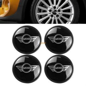  Cooper Felgendeckel Nabendeckel Radkappen Schwarz Wings Emblem 4x 54mm für Mini - Picture 1 of 5