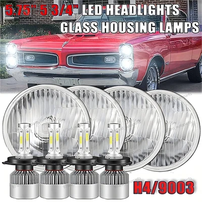 4pcs 5 3/4" 5.75" LED Headlights HI/LO Beam for Pontiac GTO Grand Prix Catalina Foto 1 de 4