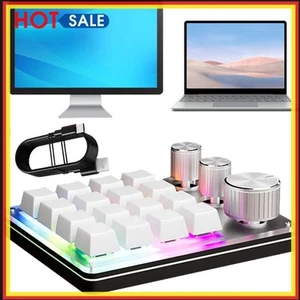 16 Keys 3 Knobs Macro Keyboard RGB LED Backlight Mini Keypad Wireless Keyboard - Bild 1 von 18