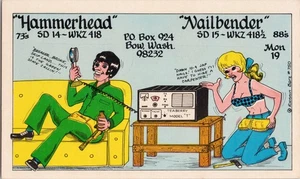 Cartolina d'epoca radio CB QSL WKZ 418 arco Washington USA - Foto 1 di 2