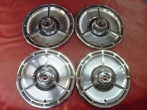 VINTAGE 1964 CHEVY CHEVELLE NOVA IMPALA SS SPINNER HUBCAPS WHEEL COVERS - Picture 1 of 11