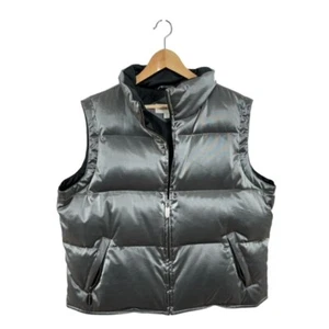 Jones New York Pufferweste silber metallic XL Rayon Polyester seitlicher Reißverschluss - Bild 1 von 12