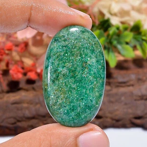 41 Ct. Natural Oval Green Aventurine Designer Cabochon Loose Gemstone 38X24X5mm - Picture 1 of 4