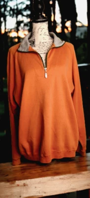 Bobby Jones Orange Golf Sweatshirt, Medium, Peruvian Pima Cotton 1/4 Zip Players - Image 1 of 4