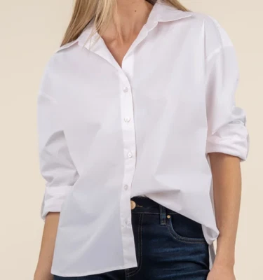 Kut From The Kloth Women's Kaiya Boyfriend Shirt Blouse Size M NWT Pale Pink - Image 1 of 4
