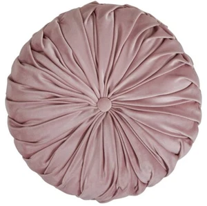 14" Velvet Pintuck Poly Filled Round Throw Pillow. Blush Pink - Picture 1 of 3