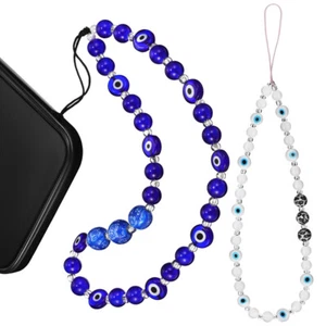 2 szt. Koraliki smyczy Miss Evil Eye Wiszący łańcuszek telefoniczny Charm Pasek na nadgarstek - Zdjęcie 1 z 12