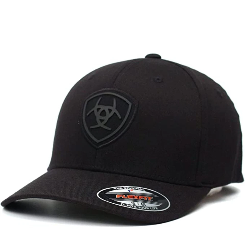 Gorra de tela Ariat para hombre parche escudo logotipo ajuste flexible Foto 1 de 1