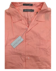 Cremieux Signature Collection Men's Short Sleeve Shirt, Soft Coral, L - Picture 1 of 2