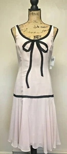 Vestido de mujer London Times CHAMPAGNE NEGRO DESHILACHADO BORDE ARCO Talla 6 GASA NUEVO CON ETIQUETAS - Imagen 1 de 7