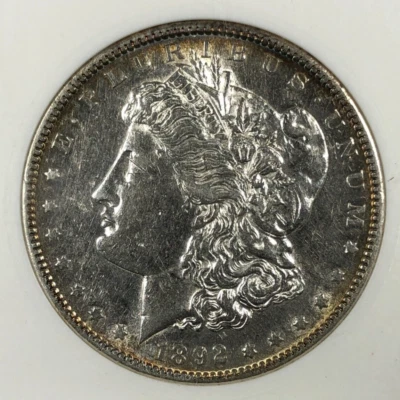 Dólar Morgan 1892-S. ANACS AU 50. Atractivo. Foto 1 de 4