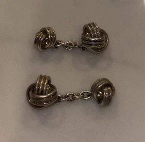 GEMELLI ARGENTO STERLING DESIGN NODO GRANDE E CATENA - Foto 1 di 5