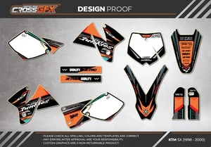 1998 1999 2000 Graphics Kit for KTM SX 125 250 380 400 450 520 Decals Stickers - Picture 1 of 7