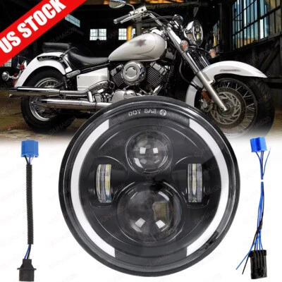 Para Yamaha V-Star XVS 650 950 1100 Clásico Stryker Proyector 7" Faro LED EE. UU. Foto 1 de 4