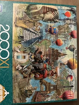 Mega Puzzles 2000 XL THE WORLD Bathy Orographical 26.75 “ X 39” NEW - Image 1 of 4