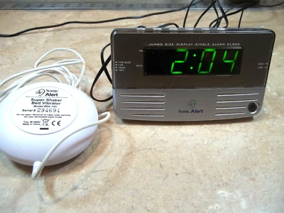 Sonic Alert Blanco Viaje Agitación Vibrador Reloj Despertador Opción Para Alarma Silenciosa Foto 1 de 2