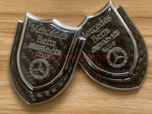 2PCS Carbon Fiber Style VIP Logo Car Body Problem Badge For Mercedes Benz - Picture 1 of 8