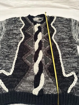 Vintage Coogi Style By Chia geometrical black 3D 90sMen’s XL Sweater - Image 1 of 4