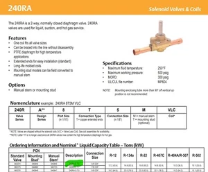 240RA 8T5T Alco / Emerson 5/8” ODP refrigerant solenoid valve [B2S4] - Picture 1 of 5