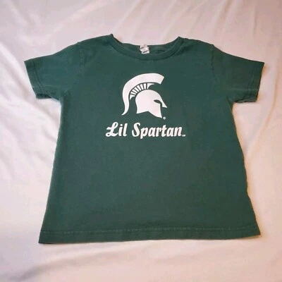 Rabbit Skins TODDLER Shirt LIL SPARTAN Size 5/6 Green 13.5x16.5 - Image 1 of 4