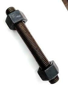 (Qty 4) 1"-8 x 7-1/2" A193 B7 AT All Thread Stud With 2 A194 2H Nuts - Picture 1 of 5
